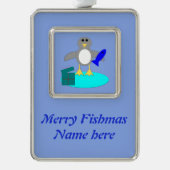 Vrolijk kerstfeest Vist Penguin Custom Ornament (Voorkant)