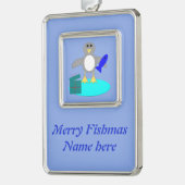 Vrolijk kerstfeest Vist Penguin Custom Ornament (Links)