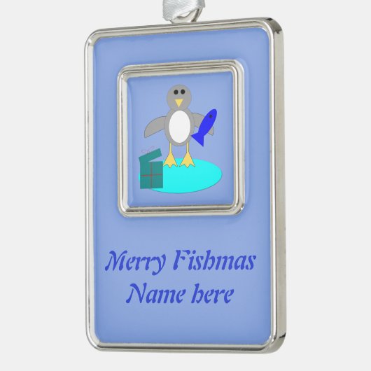 Vrolijk kerstfeest Vist Penguin Custom Ornament (Links)