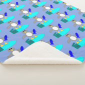 Vrolijk kerstfeest Vist Penguin Custom Sherpa Deken (3/4)