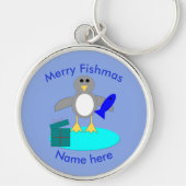 Vrolijk kerstfeest Vist Penguin Custom Sleutelhang Sleutelhanger (Voorkant)