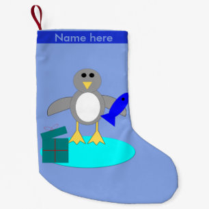 Vrolijk kerstfeest Vist Pinguïn Custom Stocking Kleine Kerstsok