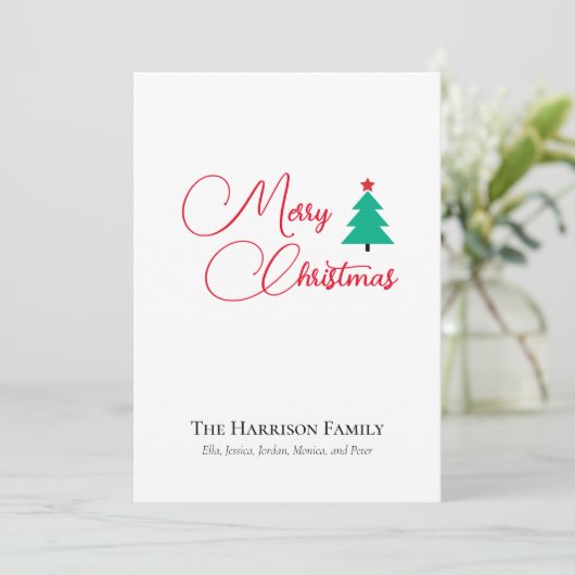 Vrolijk kerstfeest  vlakke vakantie Kaart (Staand voorkant)