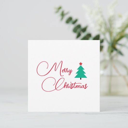 Vrolijk kerstfeest  vlakke vakantie Kaart (Staand voorkant)