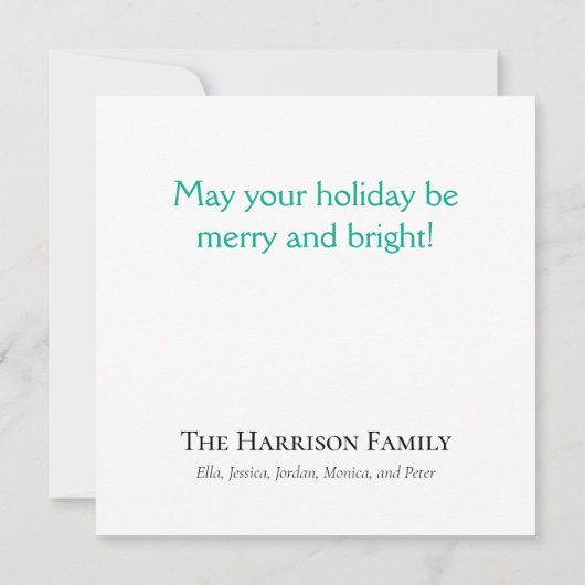 Vrolijk kerstfeest  vlakke vakantie Kaart (Achterkant)