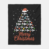Vrolijk Kerstfeest Vliegtuigboom Vakantie Fleece Deken (Voorkant)
