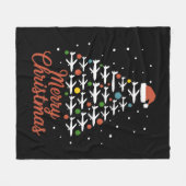 Vrolijk Kerstfeest Vliegtuigboom Vakantie Fleece Deken (Voorkant (Horizontaal))