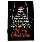 Vrolijk Kerstfeest Vliegtuigboom Vakantie Medium Cadeauzakje (Voorkant)