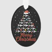 Vrolijk Kerstfeest Vliegtuigboom Vakantie Ornament (voorkant)