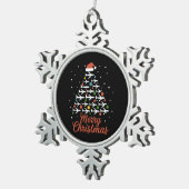 Vrolijk Kerstfeest Vliegtuigboom Vakantie Tin Sneeuwvlok Ornament (Rechts)
