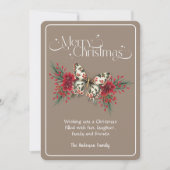 Vrolijk kerstfeest  vlinder Poinsettia Feestdagenkaart (Voorkant)