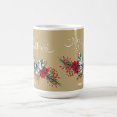 Vrolijk kerstfeest  vlinder Poinsettia Koffiemok (Center)