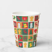 Vrolijk kerstfeest Voedsel Wegwerp Benodigdheden Papieren Bekers (Achterkant)