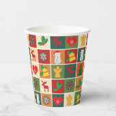 Vrolijk kerstfeest Voedsel Wegwerp Benodigdheden Papieren Bekers (Voorkant)