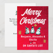 Vrolijk kerstfeest Voeg de kindernaam Cute Funny t Feestdagenkaart (Voorkant / Achterkant)