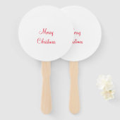 Vrolijk kerstfeest Voeg familienaam toe Foto cadea Handwaaier (Voorkant en achterkant)