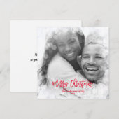 Vrolijk kerstfeest Voeg foto's toe Modern White Bo Feestdagenkaart (Voorkant / Achterkant)