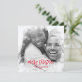 Vrolijk kerstfeest Voeg foto's toe Modern White Bo Feestdagenkaart (Staand voorkant)