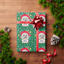 Vrolijk kerstfeest (voeg je eigen foto toe) cadeaupapier