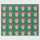 Vrolijk kerstfeest (voeg je eigen foto toe) cadeaupapier (Vlak)