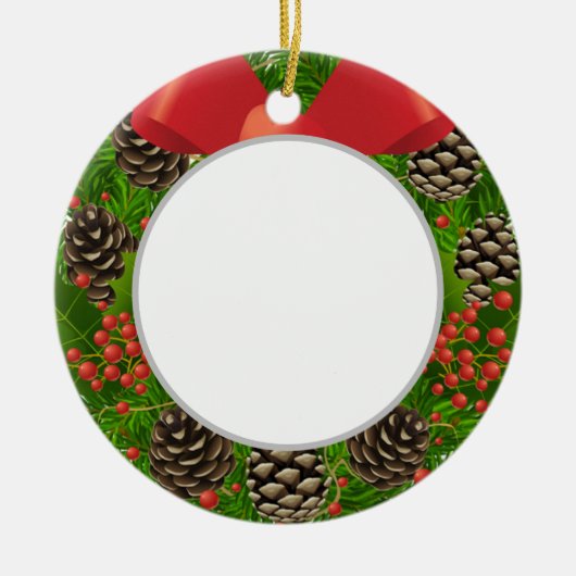 Vrolijk kerstfeest (voeg je eigen foto toe) keramisch ornament (Voorkant)