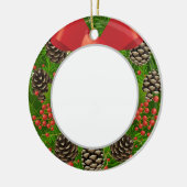 Vrolijk kerstfeest (voeg je eigen foto toe) keramisch ornament (Links)