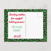 Vrolijk kerstfeest (voeg je eigen foto toe) Leopar Feestdagenkaart (Achterkant)