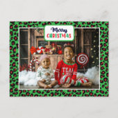 Vrolijk kerstfeest (voeg je eigen foto toe) Leopar Feestdagenkaart (Voorkant)