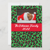 Vrolijk kerstfeest (voeg je eigen foto toe) Leopar Feestdagenkaart (Achterkant)