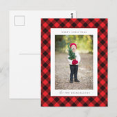 Vrolijk kerstfeest | VOEG JE FAMILIESFOTO-Briefkaa Briefkaart (Voorkant / Achterkant)