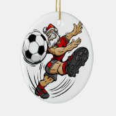 Vrolijk kerstfeest - voetbalkerstman keramisch ornament (Rechts)