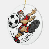 Vrolijk kerstfeest - voetbalkerstman keramisch ornament (Links)