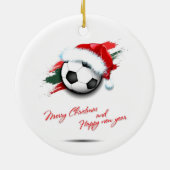 Vrolijk kerstfeest - voetbalkerstman keramisch ornament (Achterkant)
