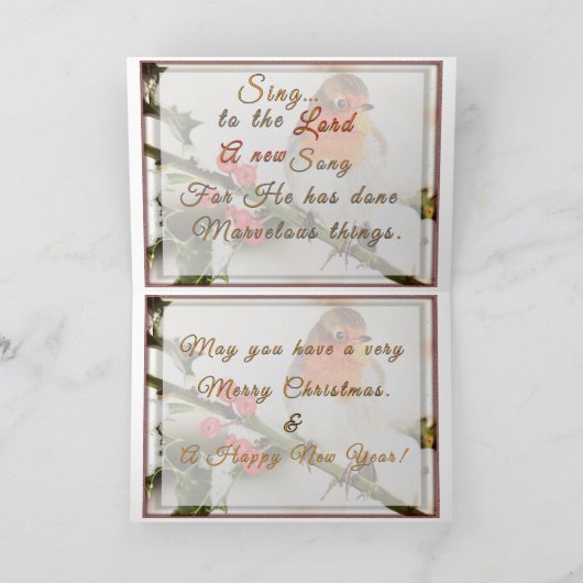 Vrolijk Kerstfeest Vogel Kaart (Binnen)