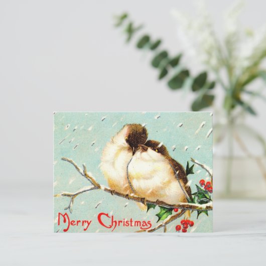 Vrolijk Kerstfeest Vogels Briefkaart (Staand voorkant)