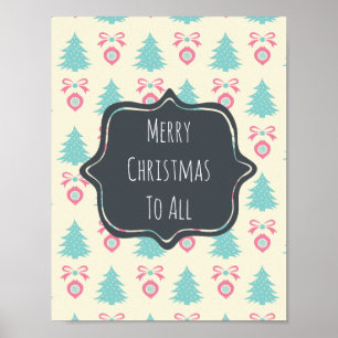 Vrolijk kerstfeest voor alle kerstpatronen poster