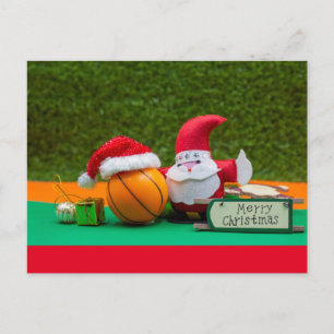 Vrolijk kerstfeest voor Basketball Player met kers Briefkaart