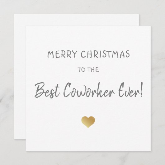 Vrolijk kerstfeest voor beste collega / baas Gold  Feestdagenkaart (Voorkant / Achterkant)