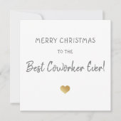Vrolijk kerstfeest voor beste collega / baas Gold  Feestdagenkaart (Voorkant)