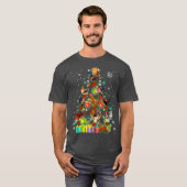 Vrolijk kerstfeest voor Chicken Tree Ugly Santa Ha T-shirt (Voorkant volledig)
