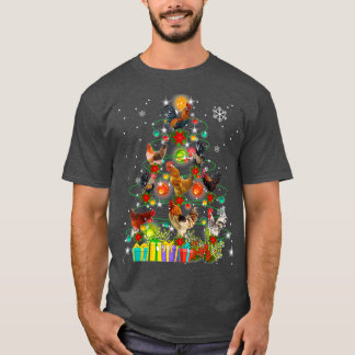 Vrolijk kerstfeest voor Chicken Tree Ugly Santa Ha T-shirt