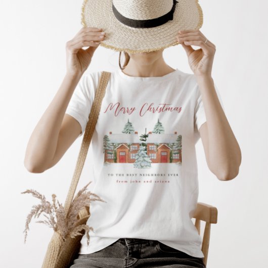 Vrolijk kerstfeest voor de beste buren ooit t-shirt