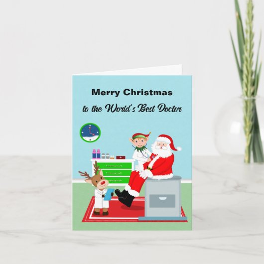 Vrolijk kerstfeest voor de beste dokter ter wereld kaart (Voorkant)