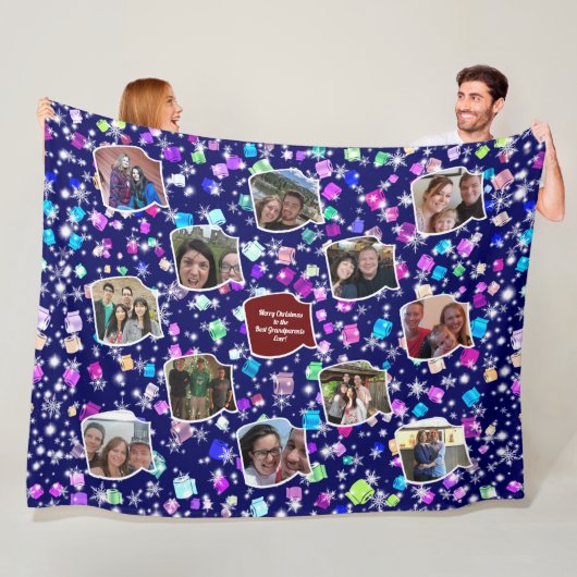 Vrolijk kerstfeest voor de beste grootouders 12 fo fleece deken (In situ)
