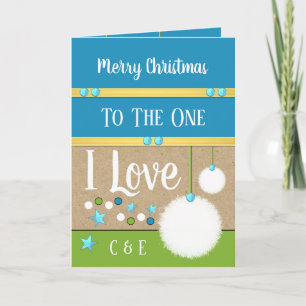Vrolijk kerstfeest voor degene die ik hou van snee feestdagen kaart