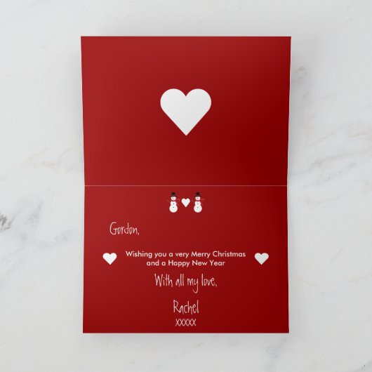 Vrolijk kerstfeest voor degene die ik hou van snee feestdagen kaart (Binnen)