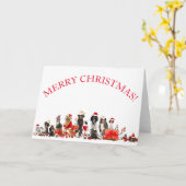 VROLIJK KERSTFEEST VOOR DIERENLIEFHEBBERS WENSKAAR KAART (Gele Bloem)