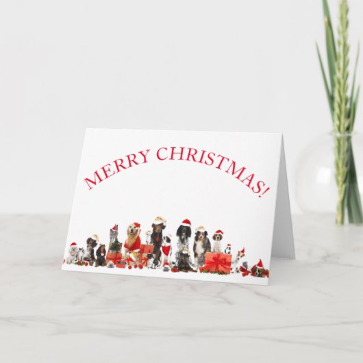 VROLIJK KERSTFEEST VOOR DIERENLIEFHEBBERS WENSKAAR KAART (Voorkant)