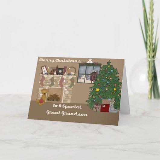 Vrolijk kerstfeest voor een bijzondere kleinzoon feestdagen kaart (Voorkant)