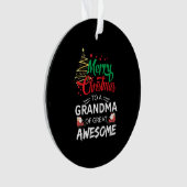 Vrolijk kerstfeest voor een grootmoeder van groot  ornament (voorkant)